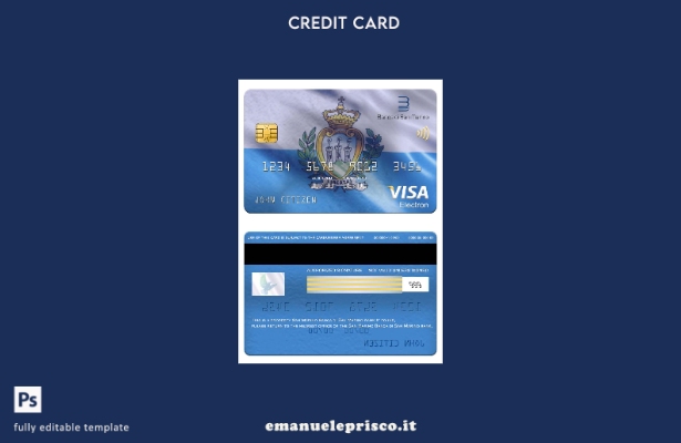 modello di carta elettronica per visto bancario San Marino Banca di San Marino i